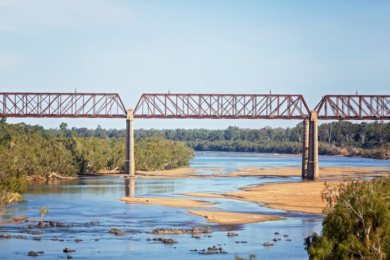 Steel Railway Bridge over Australian River