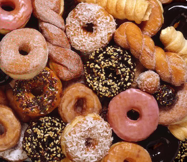 Variety of doughnuts